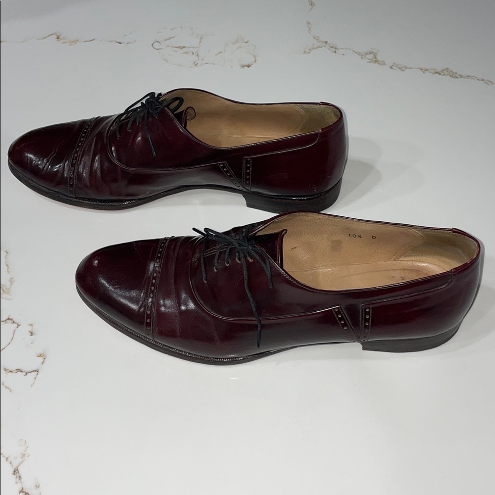 Bally Marconi Vintage Men's Dark Burgundy Captoe Oxfords | 10.5 - Picture 2 of 8